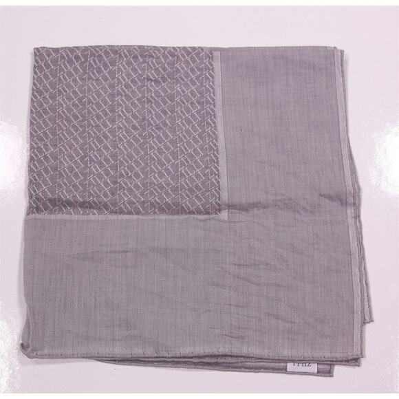 Zilli Made in France Gray Logo Cotton Pocket Square Handkerchief - Picture 2 of 5